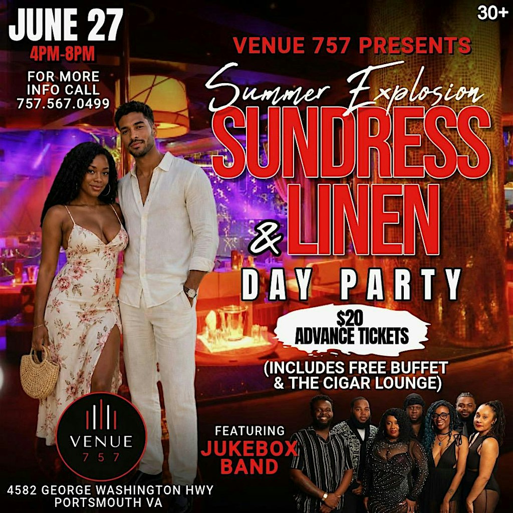 Flyer for Sundress and linen day party