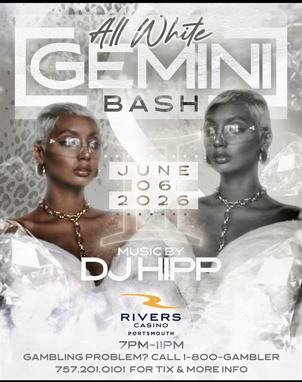 Flyer for All White Gemini bash