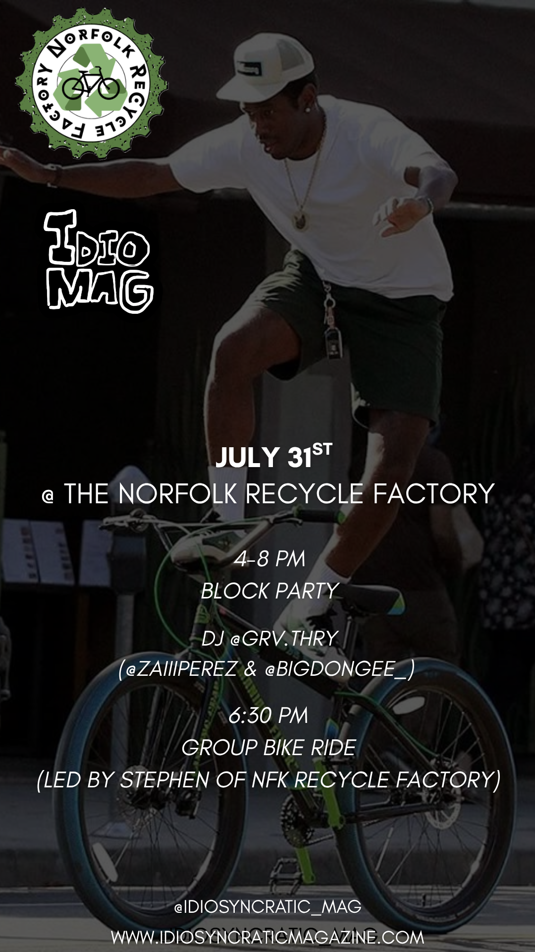 Flyer for Idio Bike Block Party